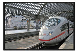 Gerahmter Kunstdruck Triebkopf eines ICE 3