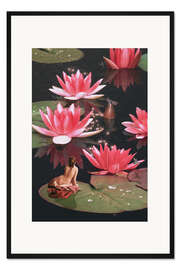 Gerahmter Kunstdruck Wasserlilie Nymphe