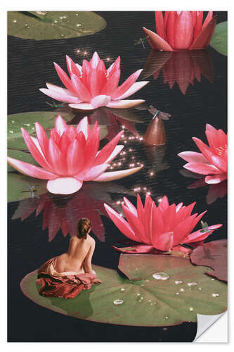 Muursticker Water lily nymph