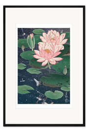 Gerahmter Kunstdruck Wasserlilien im Weltall