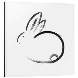 Tableau en aluminium Lapin minimaliste