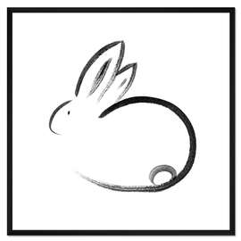 Gerahmter Kunstdruck Minimalistischer Hase
