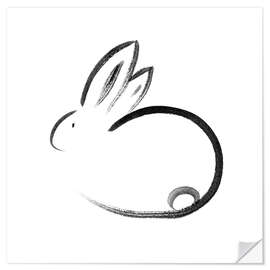 Muursticker Minimalistic bunny