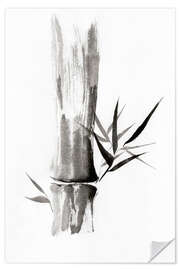 Selvklebende plakat Bamboo stem with leaves