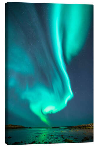 Canvas print Northern lights over Borgarnes