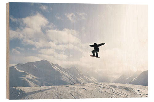 Wood print Snowboarder