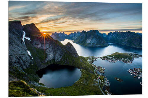 Galleritryk Midnight sun on Hamnoy