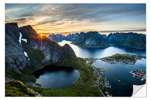 Wall sticker Midnight sun on Hamnoy