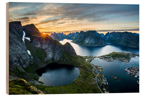 Trebilde Midnattsol over Hamnøy