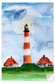 Selvklebende plakat Westerheversand lighthouse