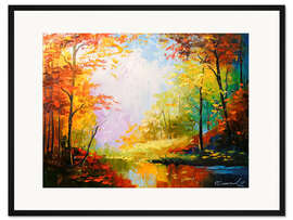 Gerahmter Kunstdruck Mehrfarbiger Herbst