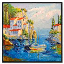 Gerahmter Kunstdruck Segelboote in der Bucht