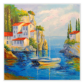 Poster Sailboats in the Bay