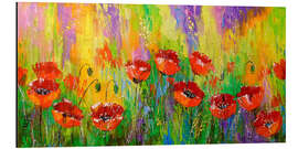 Aluminium print Bright poppies