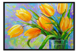 Gerahmter Kunstdruck Strauß Tulpen