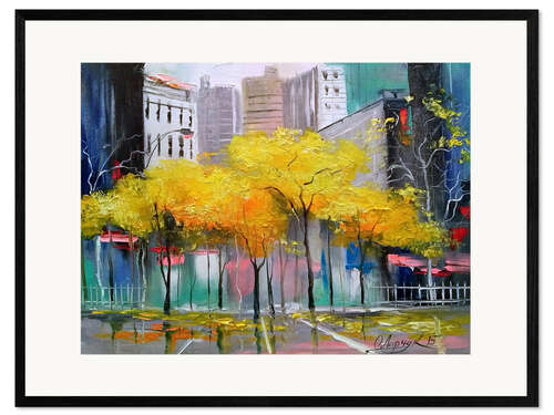 Gerahmter Kunstdruck Herbst in Chicago