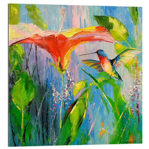 Galleriprint Hummingbird and flower