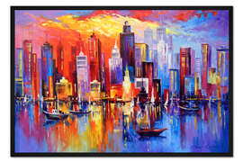 Gerahmter Kunstdruck Abendmetropole