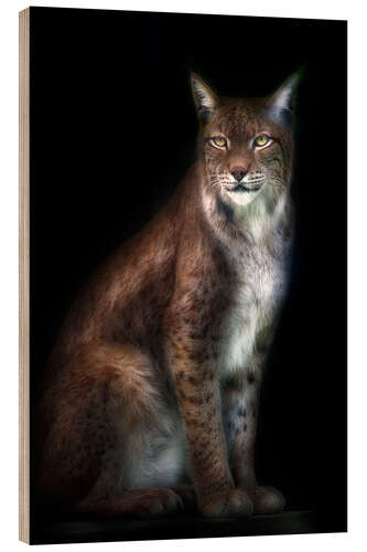 Tableau en bois Portrait de lynx