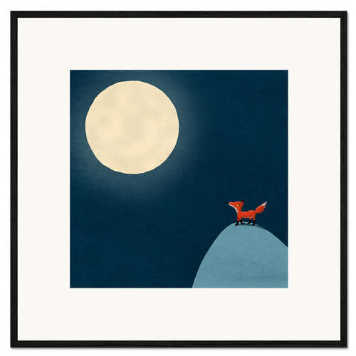 Kunsttryk i ramme Moon fox