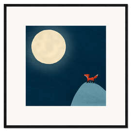 Kunsttryk i ramme Moon fox