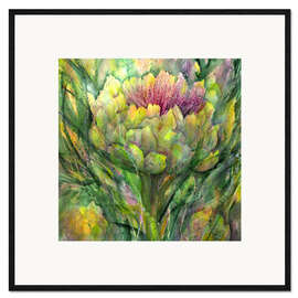 Impression artistique encadrée Artichoke flower