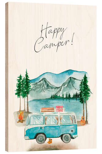 Tableau en bois Happy Camper