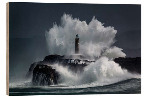 Obraz na drewnie Lighthouse in the waves