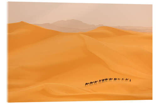 Tableau en verre acrylique Caravane de chameaux au Sahara