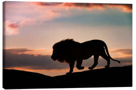 Lærredsbillede  Sunset in the Serengeti - Mario Vigo