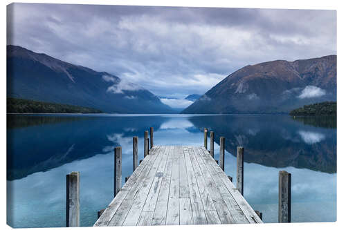 Leinwandbild Steg am Lake Rotoiti, Neuseeland