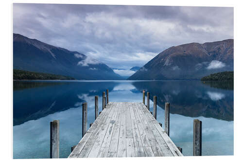 Foam board print Jetty on Lake Rotoiti, New Zealand