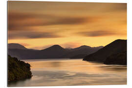 Tableau en plexi-alu Marlborough Sounds au lever du soleil, Nouvelle-Zélande