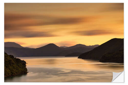 Autocolante decorativo Marlborough Sounds ao amanhecer, Nova Zelândia