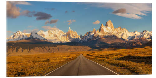 Akrylglastavla Road to Fitz Roy in Patagonia