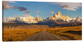 Canvas-taulu Road to Fitz Roy in Patagonia