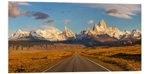 Foam board print Road to Fitz Roy in Patagonia