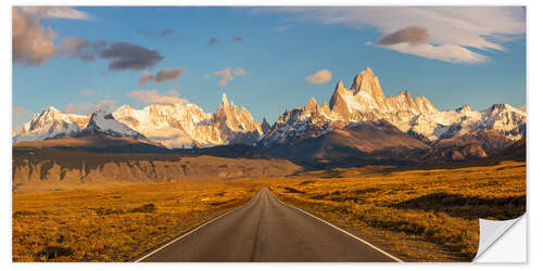 Adesivo murale Strada per Fitz Roy in Patagonia