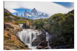 Aluminium print Fitz Roy Cascades in Los Glaciares