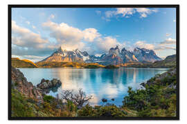 Gerahmter Kunstdruck Patagonische Anden bei Sonnenaufgang