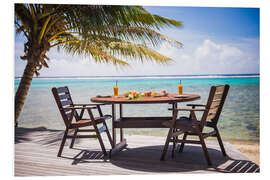 Foam board print Balcony with ocean views in the tropics