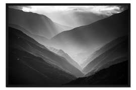 Gerahmter Kunstdruck Erste Sonnenstrahlen im Tal