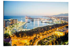 Magnettafel Hafen am Abend, Malaga