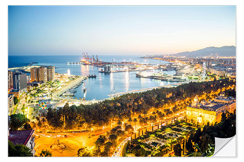 Naklejka na ścianę Port in the evening, Malaga