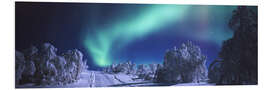 Foam board print Northern lights over Lapland