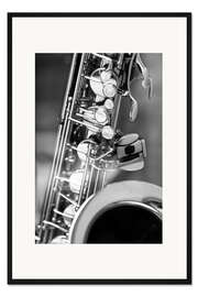 Gerahmter Kunstdruck Saxophon Detail