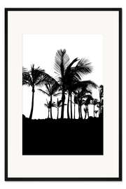 Gerahmter Kunstdruck Palmen Silhouetten
