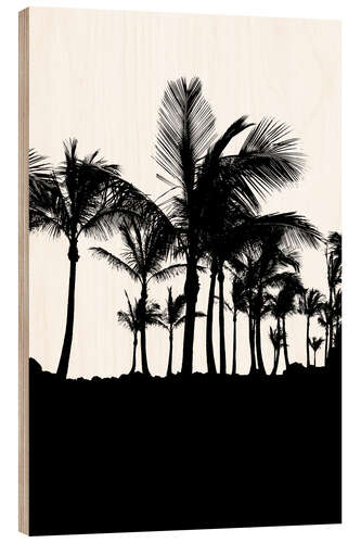 Wood print Palm trees silhouettes