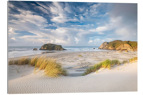 Gallery Print Felsinsel am Wharariki Strand