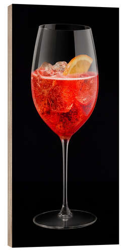 Wood print Campari Spritz